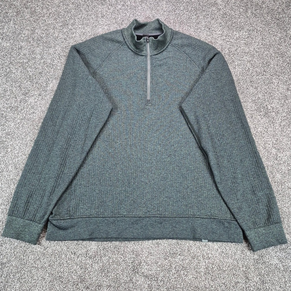 Lululemon Engineered Warmth Half Zip Pullover Mens‎ Large Green Wool Blend